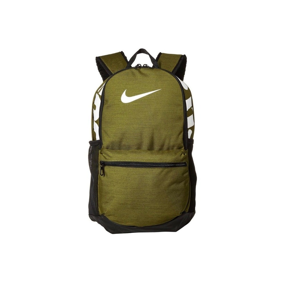Nike Brasilia JDI Backpack Kids OS Olive Green Graphic Swoosh BA5559-395